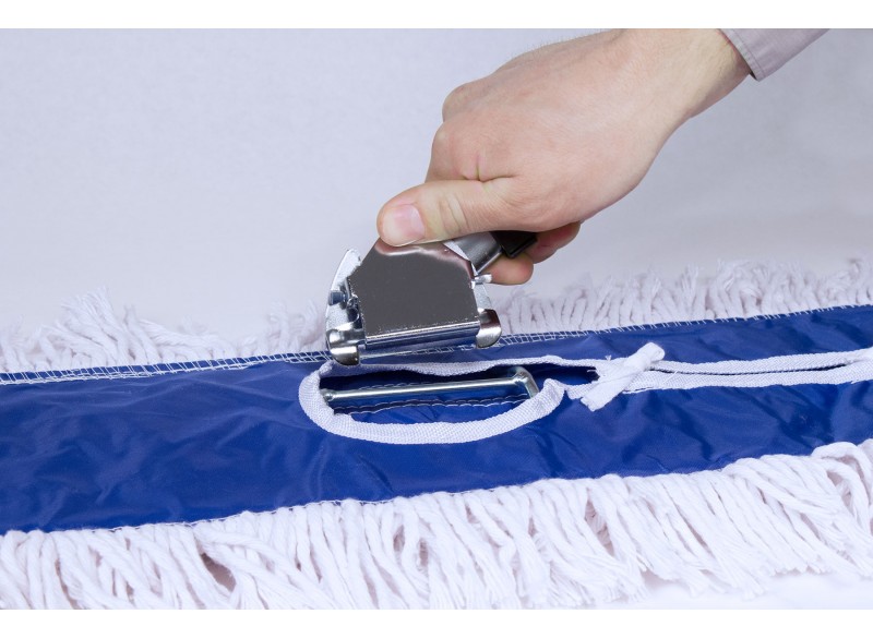 Vadrouille sèche pour les planchers - manche inclus 60''  -  Largeur 48" (121,9 cm) - blanche et bleue