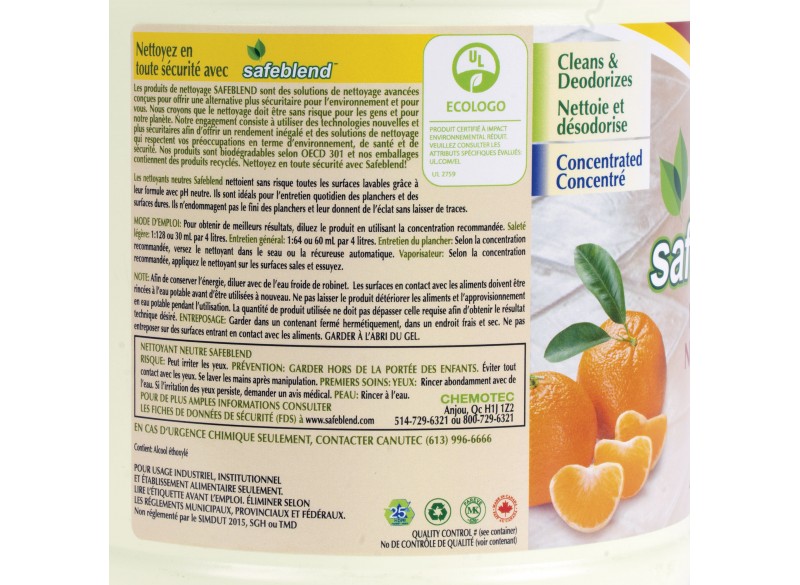 Nettoyant neutre - concentré - tangerine - 4 L (1,06 gal) - Safeblend  NCTO-G04