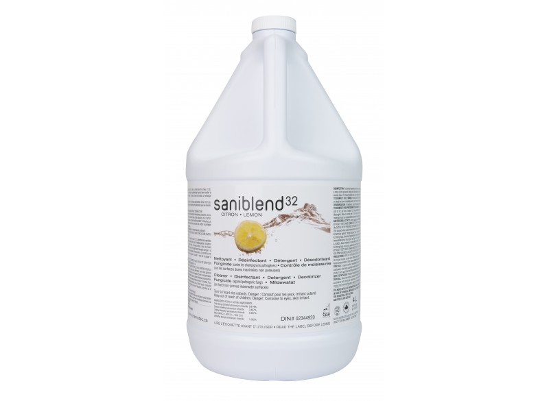 Saniblend 32 - Cleaner - Deodorizer - Disinfectant - Concentrated - Lemon - 1.06 gal (4 L) - Safeblend S32L G04 - Disinfectant