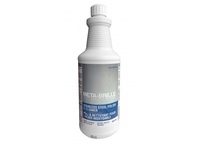 Nettoyant et polissant pour acier inoxydable - Meta Brille - 950 ml (33,4 oz) - Safeblend MEBR S12