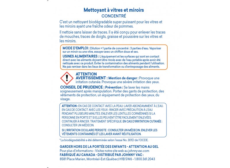 ATTAX NETTOYANT CONCENTRÉ A VITRES & MIROIRS ODEUR POMMES VE