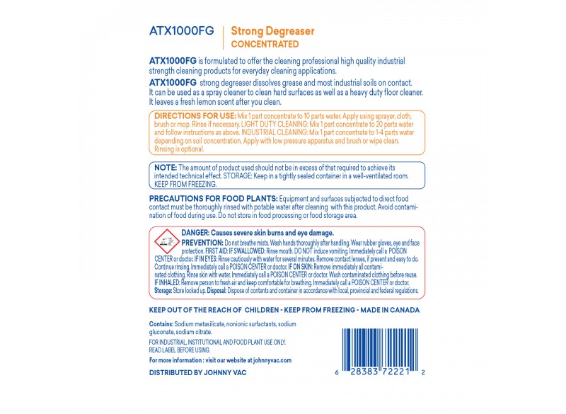 Strong Degreaser Concentrated - 1.06 gal (4 L) - Attax ® Pro