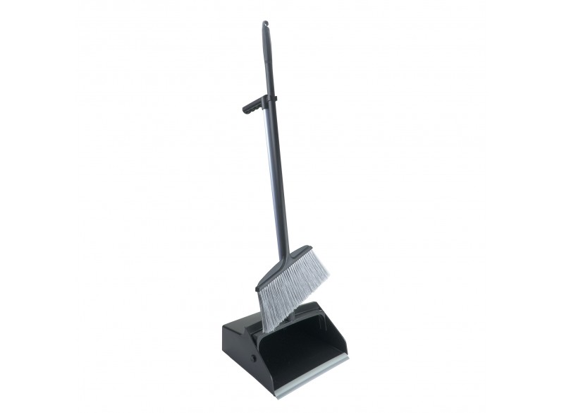 Long Handle Dustpan with Wheels and Mini Broom