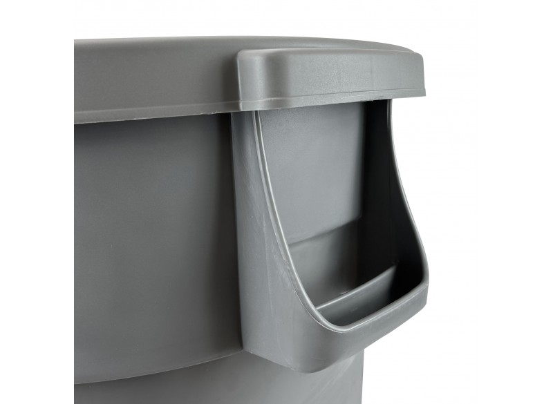 Round Trash Garbage Can Bin - 44 gal  (167 L) - Grey