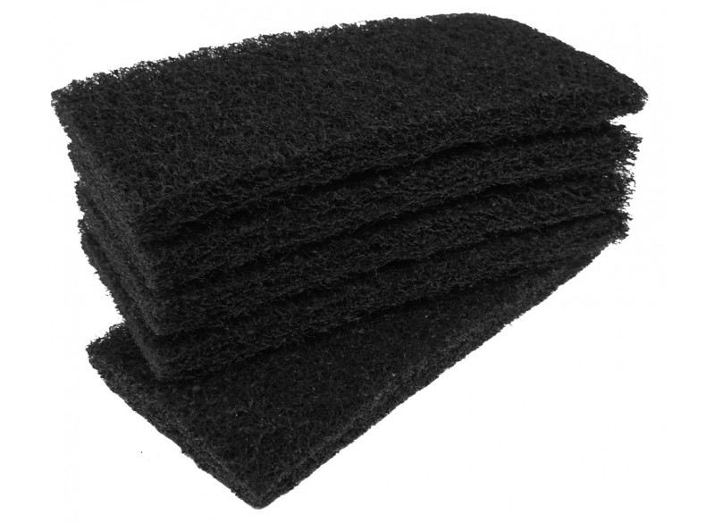 Utility Pads - 4'' x 10'' (10.1 cm x 25.4 cm) - Black - Pack of 5