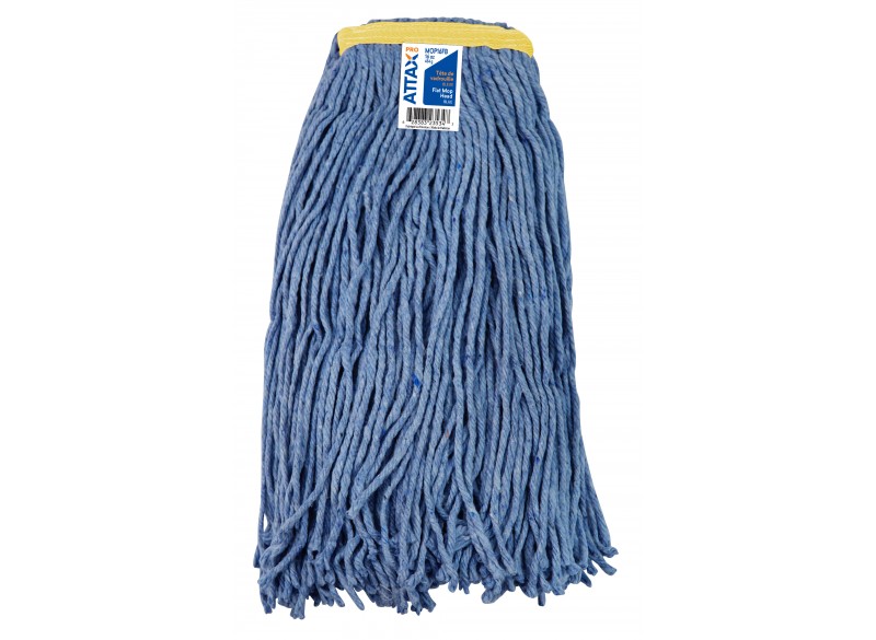 Tête de vadrouille / moppe synthétique de rechange - humide pour laver - 450 g (16 oz) - bleue