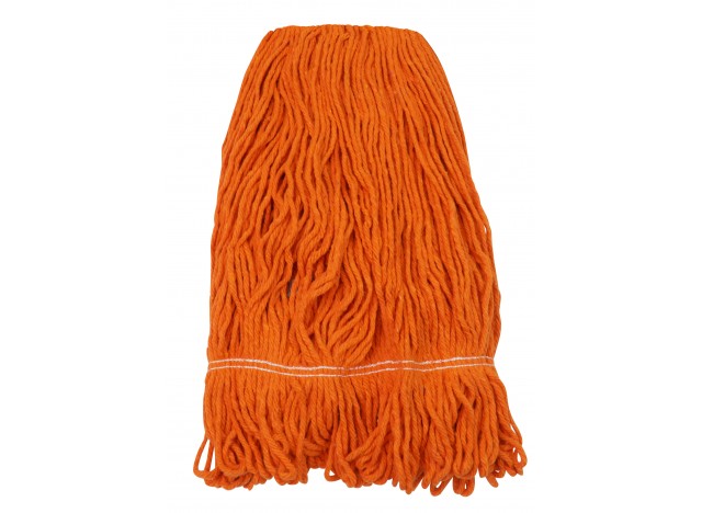 String Mop Replacement Head - Synthetic Washing Mops - 24 oz (680 g) - Orange - Globe 3092O