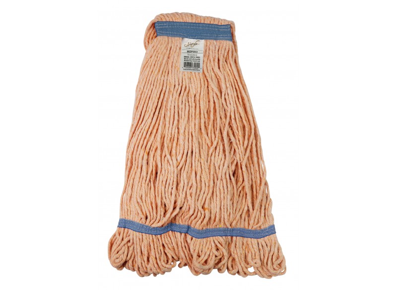 Synthetic String Mop Replacement Head - with Narrow Strips and Looped End- 16 oz (450 g) - Orange