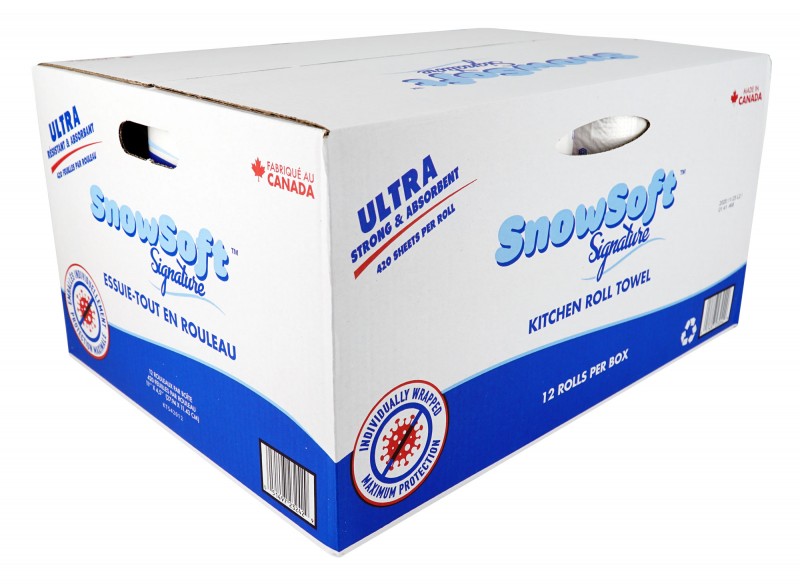 Paper Towel Snow Soft Signature - 2-ply - Box of 12 Rolls of 420 Sheets - 11'' x 4,5'' - 1X420SS