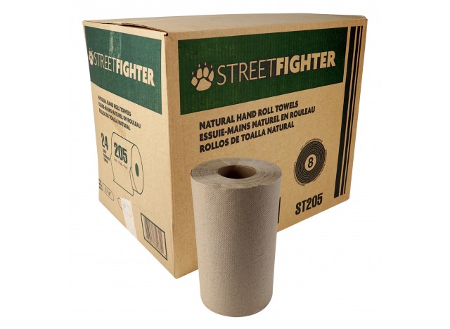 Hand Paper Towel - Roll of 205' (62,48 m) - Box of 24 Rolls - Brown - ST2052