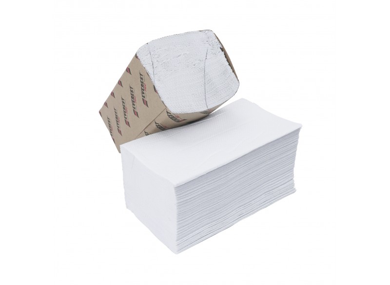 Serviettes à mains - 250 par paquet - 16 paquets par caisse - pli simple - blanc