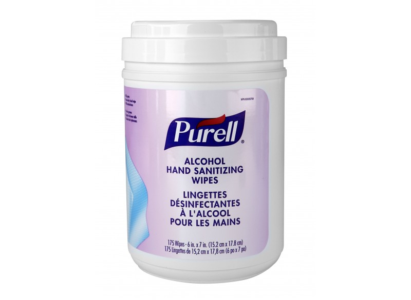 Hand Sanitizing Wipes - Purell - Ethyl Alcohol 62% - Fragrance-Free - 175 Wipes per Dispenser - Products for use against coronavirus (COVID-19)