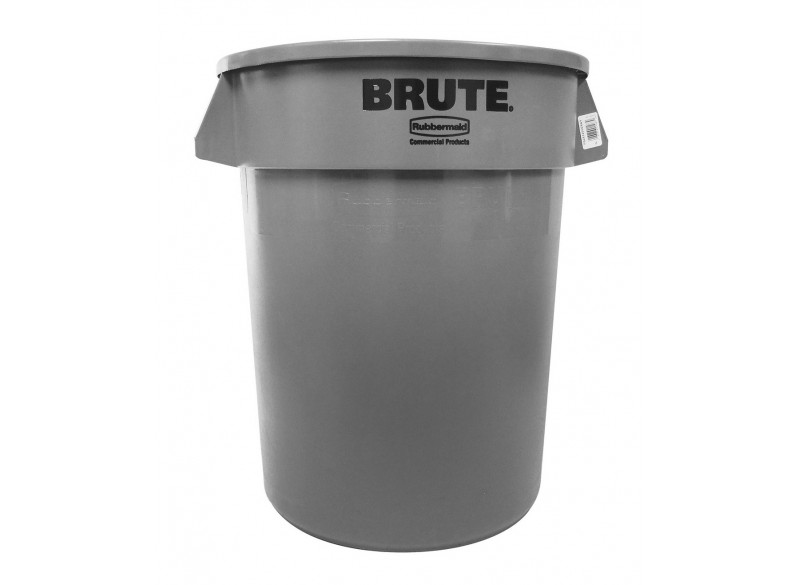 Round Trash Garbage Can Bin - 32 gal (121 L) - Grey - Rubbermaid RUB2632-16 GRAY