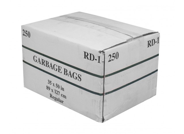 Commercial Garbage / Trash Bags - Regular - 35" x 50" (88.9 cm x 127 cm) - Black - Box of 250