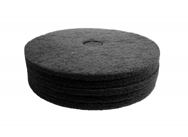 Floor Machine Pads - for Stripping - 18" (45.7 cm) - Black - Box of 5 - 66261054228