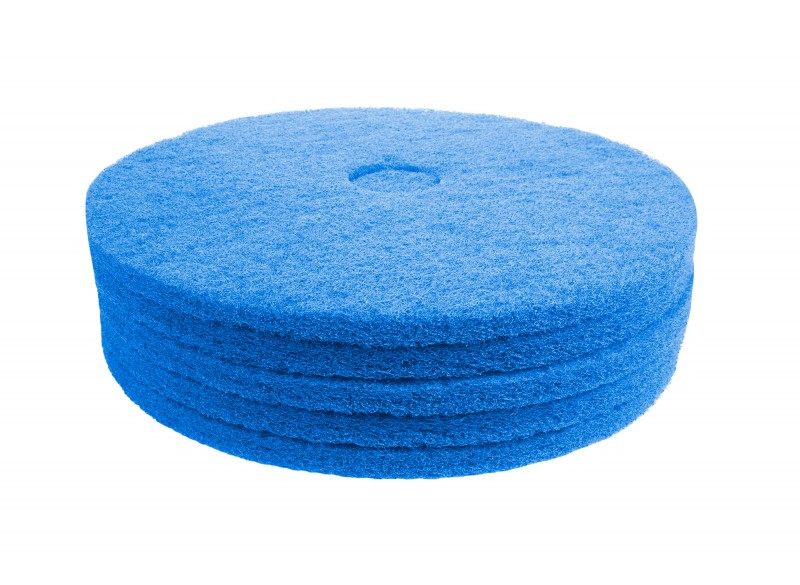 Floor Machine Pads - For Super Scrub - 19" (45.7 cm) - Blue - Box of 5 - 66261054246