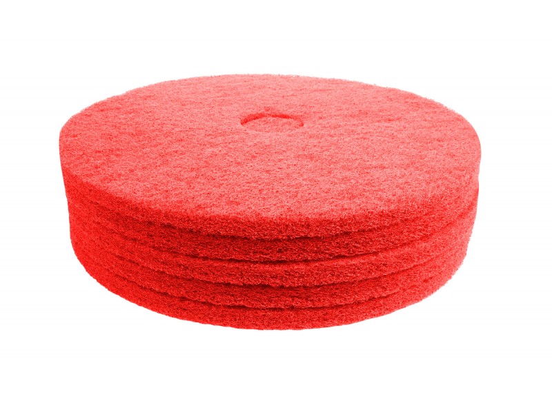 Floor Machine Pads - for Buffer - Spray Buff - 19" (48.2 cm) - Red - Box of 5 - 66261054278