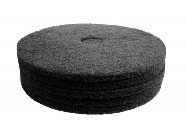 Floor Machine Pads - for Stripping - 20" (50.8 cm) - Black - Box of 5 - 66261054230