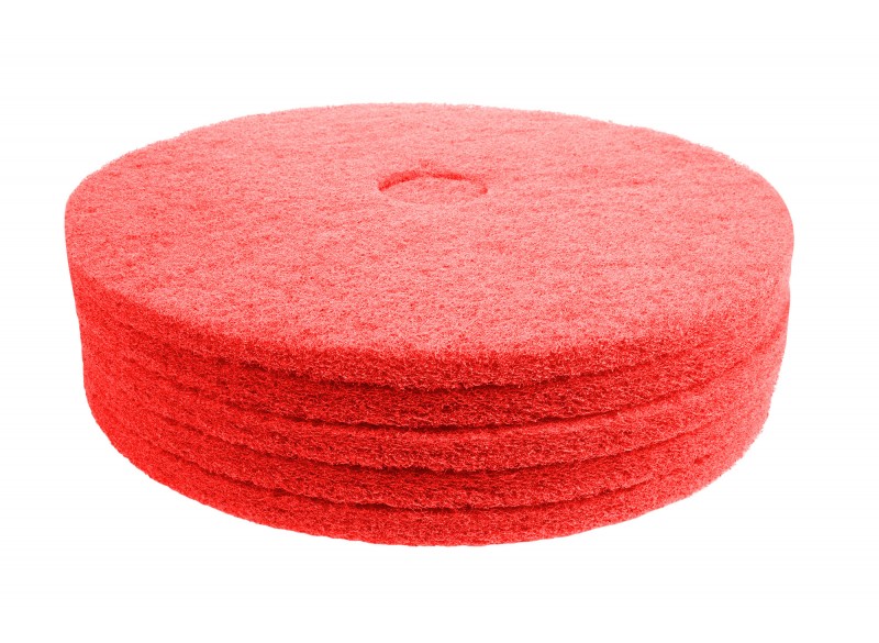 Floor Machine Pads - Super Polish - Spray Buff - 20" (50.9 cm) - Red - Box of 5 - 66261054279