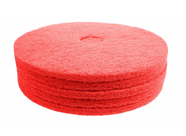 Floor Machine Pads - Super Polish - Spray Buff - 21" (53.3 cm) - Red - Box of 5 - 66261054280