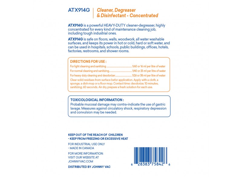 Cleaner, Degreaser & Disinfectant (Concentrated) - 1,06 gal (4 L) - Attax ® Pro