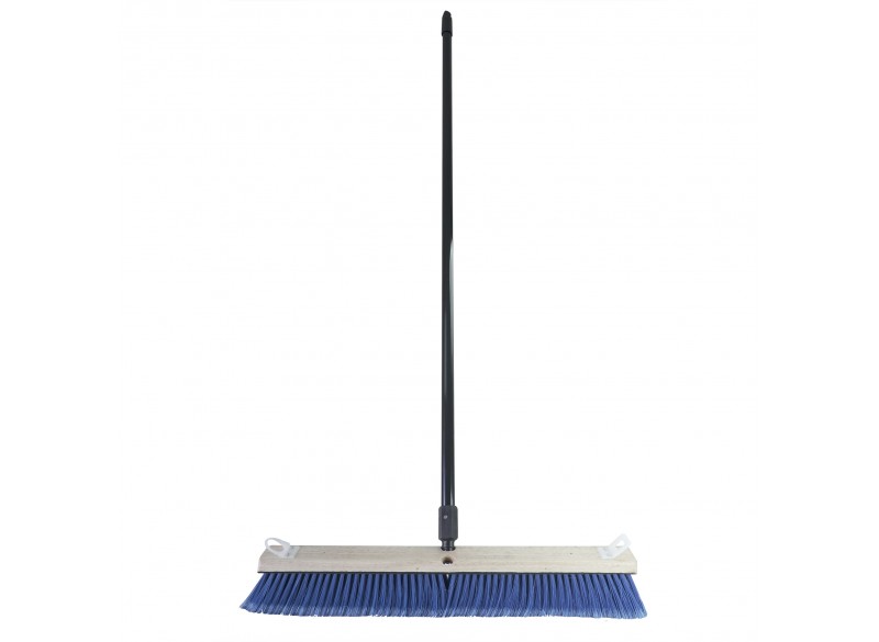 Side Clipped Fine Flagged Tip Push Broom - 54" handle - Grey