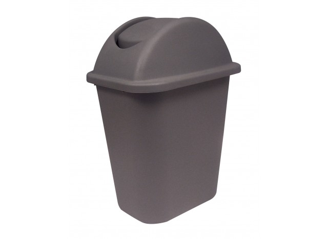 Trash Garbage Can Bin with Swing Lid - 6.3 gal (24L) - Brown