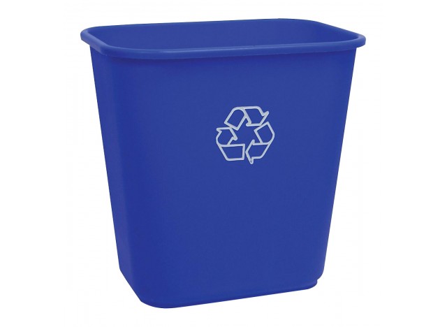 Recycling Bin - 5.7 gal (26 L) Capacity - Lightweight - Blue