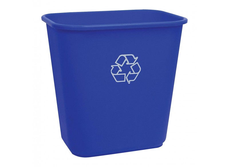 Recycling Bin - 5.7 gal (26 L) Capacity - Lightweight - Blue