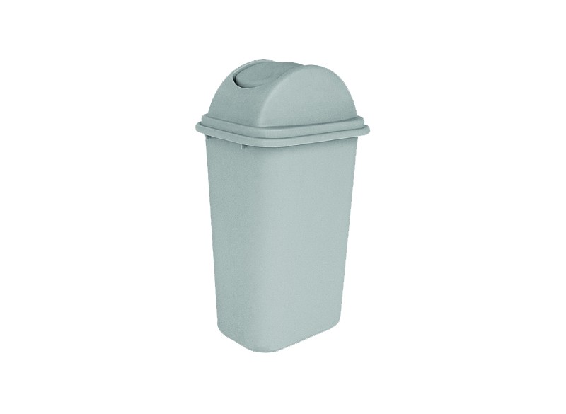 Trash Garbage Can Bin with Swing Lid - 10.25 gal  (47 L) - Light Grey