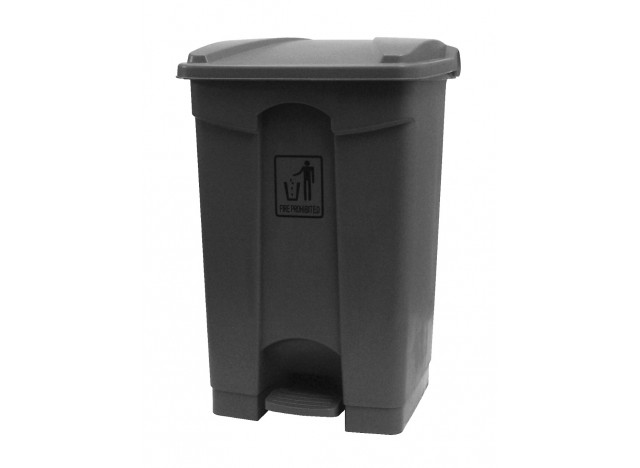 Trash Garbage Can Bin with Lid and Pedal - 11 gal (45 L) - BIN45ST - Grey