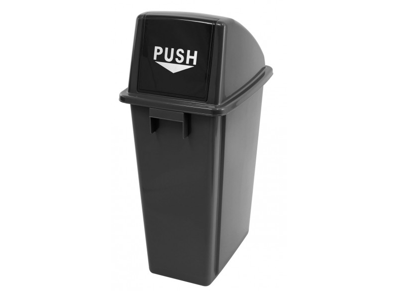 Trash Garbage Can Bin with Domed Lid - 16 gal (60 L) - BIN60P - Black