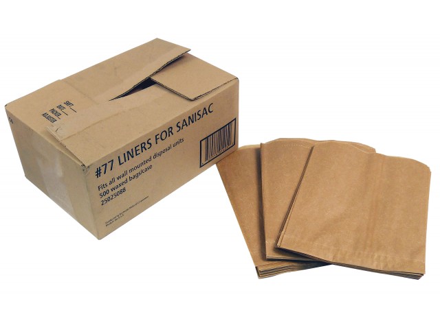 Sac en papier ciré jetable pour poubelles à serviettes sanitaires - BIN621R -  boîte de 500