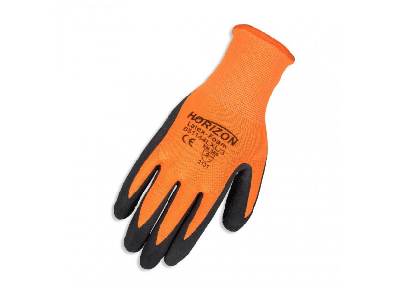 Work Latex Foam Coated Gloves - High Visibility - Horizon - Small or Medium - 05-1144-SM - pair