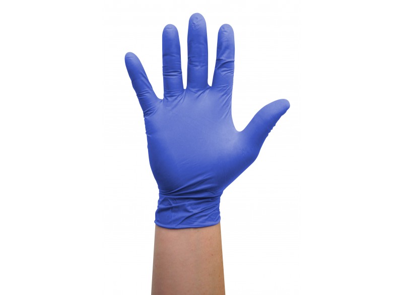 Nitrile Disposable Gloves - 3.2 mm - Powder-Free - Finger-Textured - Transform 100 - Blue - Large Size - Aurelia 9889A8 - Box of 100