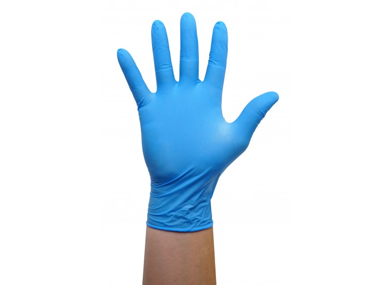 Nitrile Disposable Gloves - 5 mm - Powder-Free - Micro-Textured - Robust - Blue - Large Size - Aurelia 93898 - Box of 100