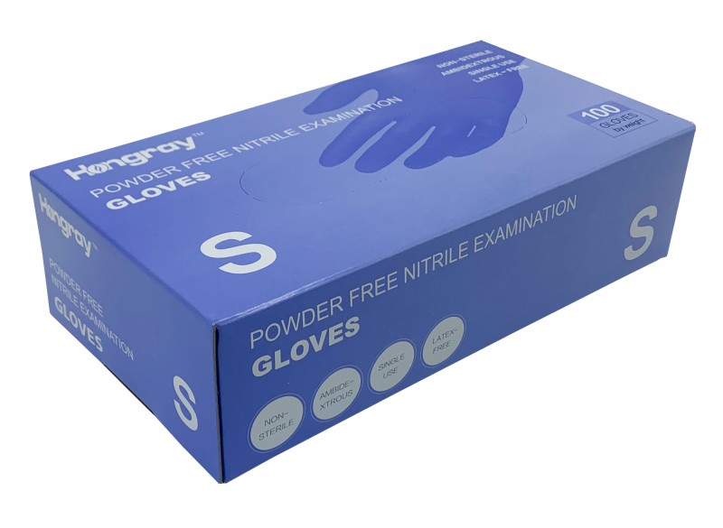 Powder Free Disposable Nitrile Gloves - Purple - SMALL - Box of 100