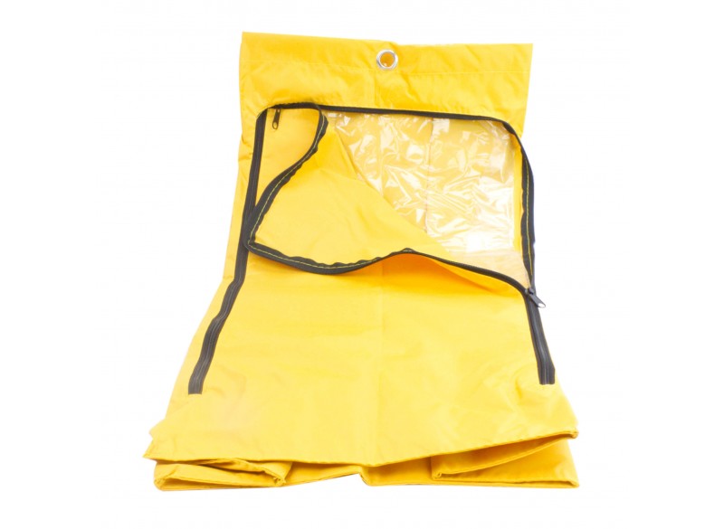 Universal Bag for Janitor Cart with Zipper - for Rubbermaid Cart - Yellow - AF08180BAGZIPPER