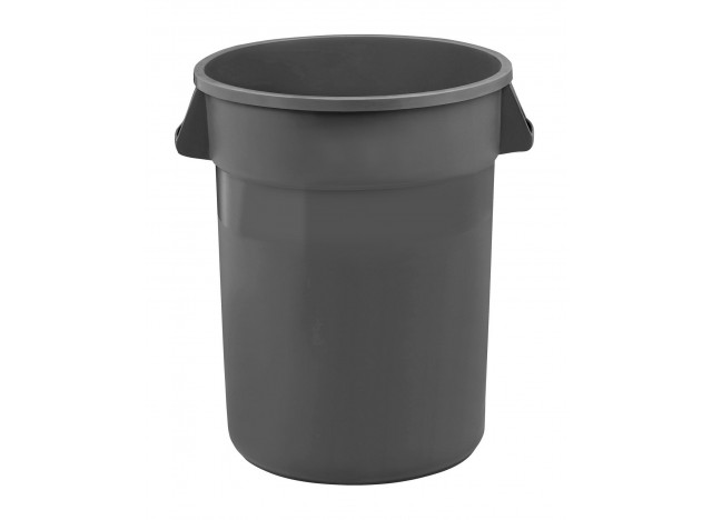 Round Garbage Can - Capacity of 32 Gallons (121 liters) - Grey