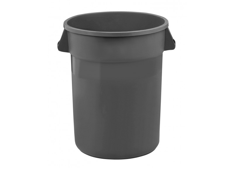 Round Garbage Can - Capacity of 32 Gallons (121 liters) - Grey