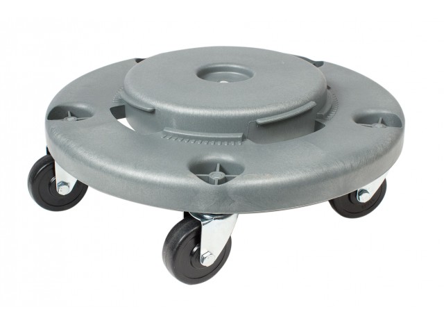 5-Wheel Dolly for Round Garbage Can - Light Grey