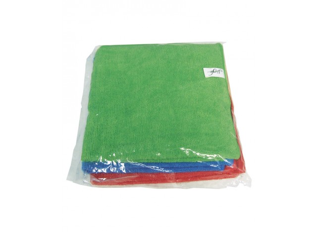 Multi-Purpose Microfiber Cloth - 16'' x 16'' (40.6 cm x 40.6 cm) - 3 Colors, Red, Green and Blue - Pack of 3