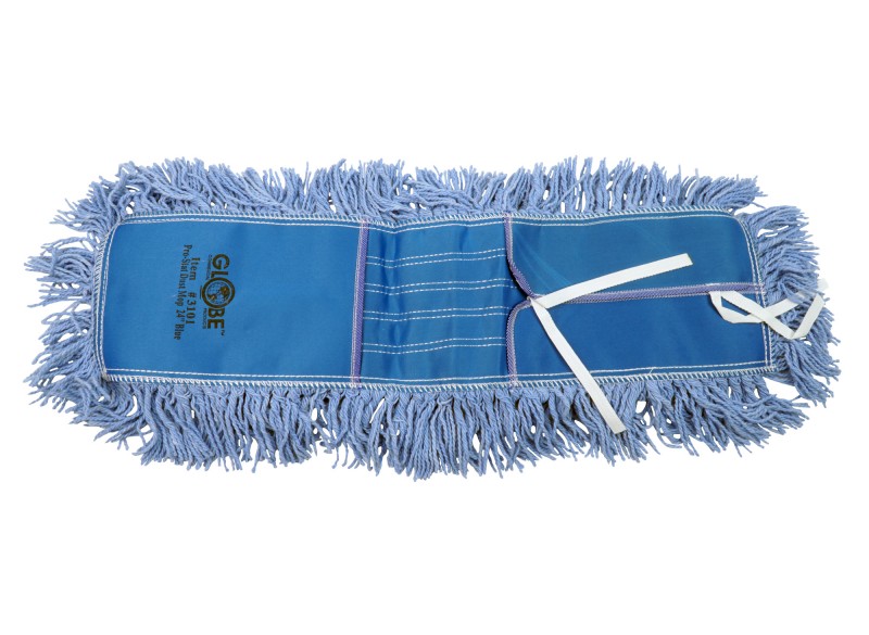 Synthetic Oval Dust Mop - 5" x  24" (12.7 cm x 60.9 cm)  - Blue