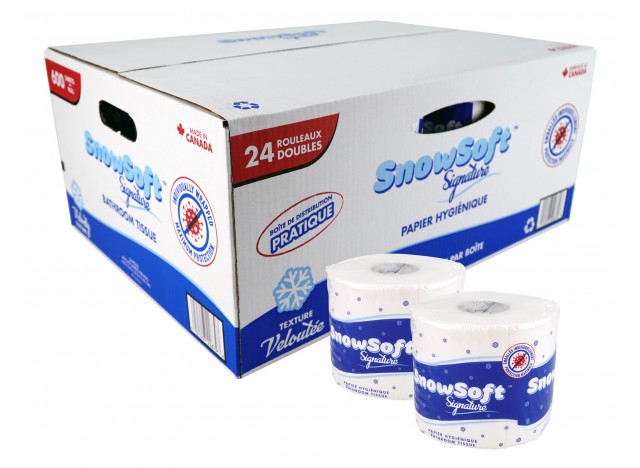 Virgin Bathroom Tissue Snow Soft Signature - 2-ply - 24 Rolls of 600 sheets - 24600SS