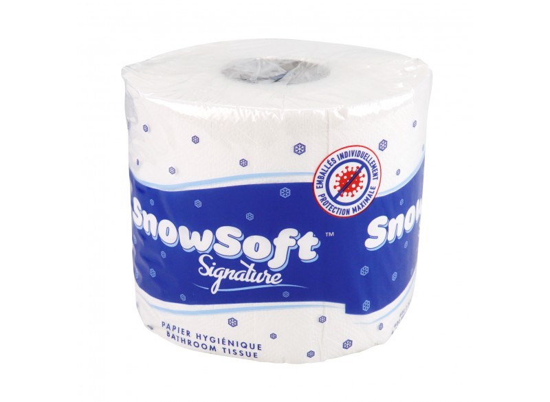 Papier hygiénique vierge Snow Soft Signature - 2 épaisseurs - 24 rouleaux de 600 feuilles - 24600SS