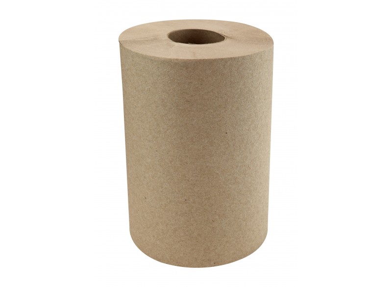 Paper Hand Towel - 7.8" (20 cm)  Width - Roll of 350' (106.7 m) - Box of 12 Rolls - Brown - HWT350K