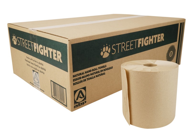 Paper Hand Towel - Roll of 800' (243.8 m) - Box of 6 Rolls - Brown - StreetFighter ST8002