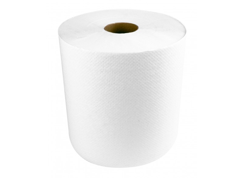 Paper Hand Towel - Roll of 800' (243.8 m) - Box of 6 Rolls - White - StreetFighter ABD8002