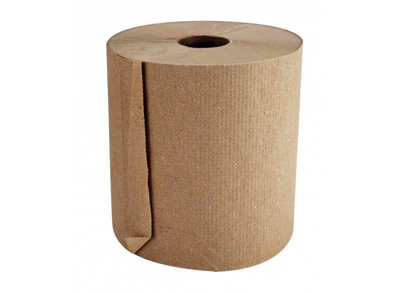 Paper Hand Towel - 7.8" (20 cm)  Width - Roll of 800' (243.8 m) - Box of 6 Rolls - Brown - SUN800K