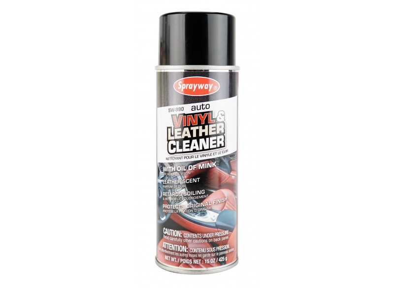 Vinyl and Leather Cleaner by Sprayway - 15oz (425g) - Leather Scent - With Mink Oil - SW-990